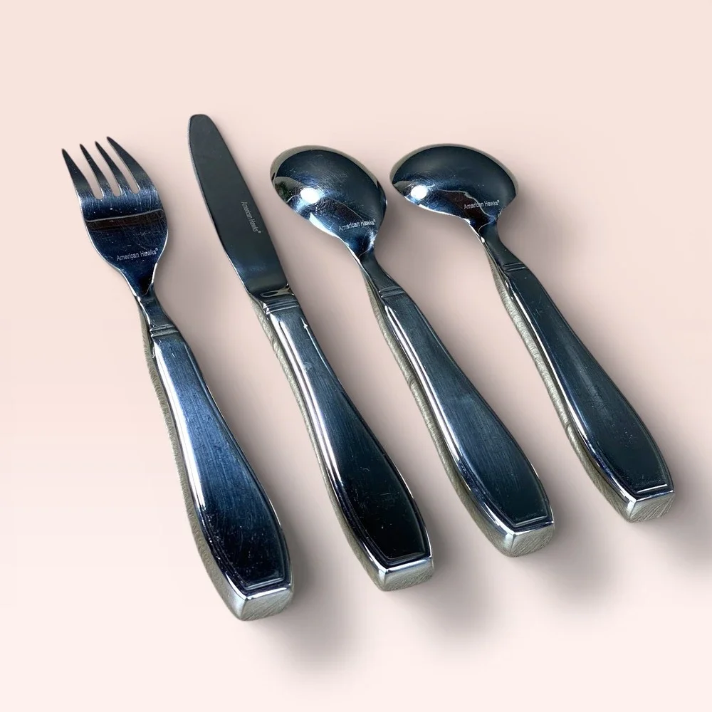 American Hawks Weighted Adaptive Flatware Stainless Utensils 7 oz Each‎